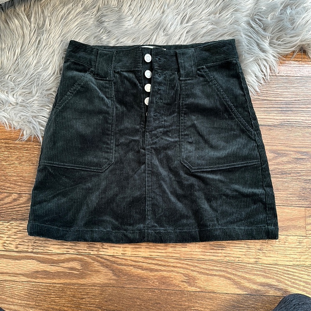 Forest green corduroy skirt